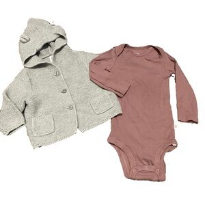 4/$20 Baby Girls 6-12 m Sweater + Onesie Lot Spring Gap Carters Clothing 🛑